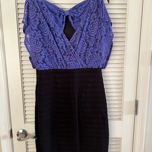 Blue and black dress